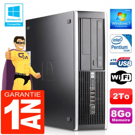 PC HP Compaq 6000 Pro SFF Intel E6300 Ram 8Go Disque 2 To Graveur DVD Wifi W7