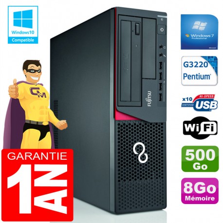 PC Fujitsu Esprimo E720 E85+ SFF G3220 RAM 8Go Disque 500 Go Wifi W7