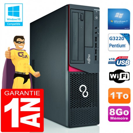 PC Fujitsu Esprimo E720 E85+ SFF G3220 RAM 8Go Disque 1 To Wifi W7