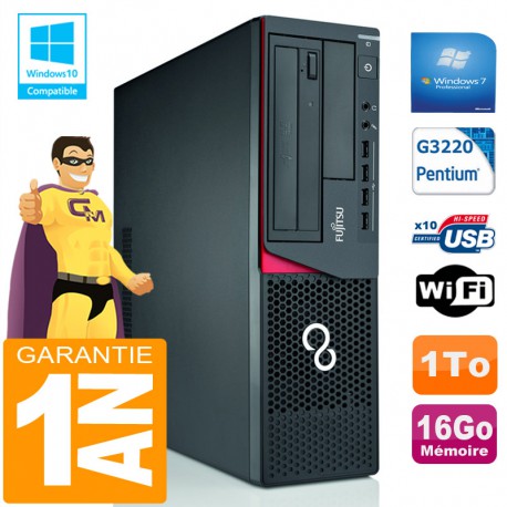 PC Fujitsu Esprimo E720 E85+ SFF G3220 RAM 16Go Disque 1 To Wifi W7