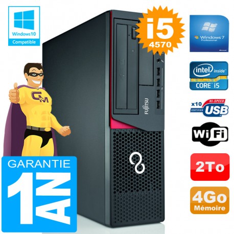 PC Fujitsu Esprimo E720 E85+ SFF Core I5-4570 4Go Disque 2 To Wifi W7