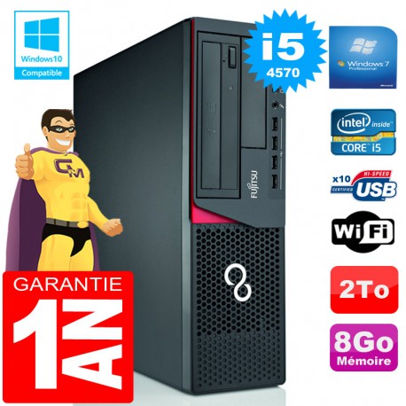 PC Fujitsu Esprimo E720 E85+ SFF Core I5-4570 8Go Disque 2 To Wifi W7