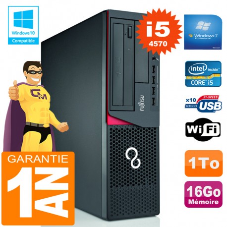 PC Fujitsu Esprimo E720 E85+ SFF Core I5-4570 16Go Disque 1 To Wifi W7