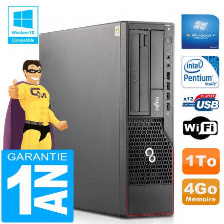 PC Fujitsu Esprimo E700 E90+ SFF Intel G840 RAM 4Go Disque 1 To Wifi W7