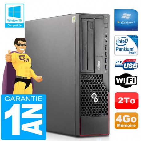 PC Fujitsu Esprimo E700 E90+ SFF Intel G840 RAM 4Go Disque 2 To Wifi W7