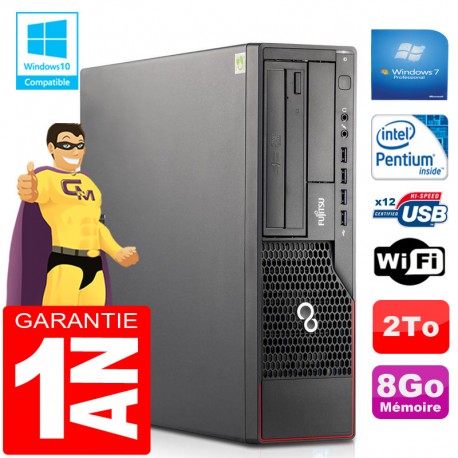 PC Fujitsu Esprimo E700 E90+ SFF Intel G840 RAM 8Go Disque 2 To Wifi W7