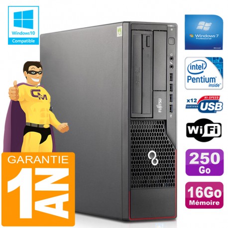 PC Fujitsu Esprimo E700 E90+ SFF Intel G840 RAM 16Go Disque 250 Go Wifi W7