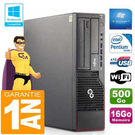 PC Fujitsu Esprimo E700 E90+ SFF Intel G840 RAM 16Go Disque 500 Go Wifi W7