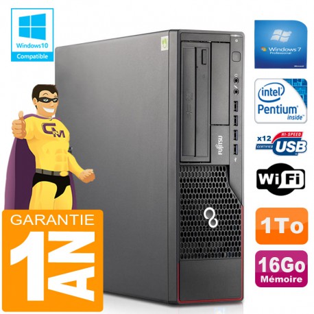 PC Fujitsu Esprimo E700 E90+ SFF Intel G840 RAM 16Go Disque 1 To Wifi W7