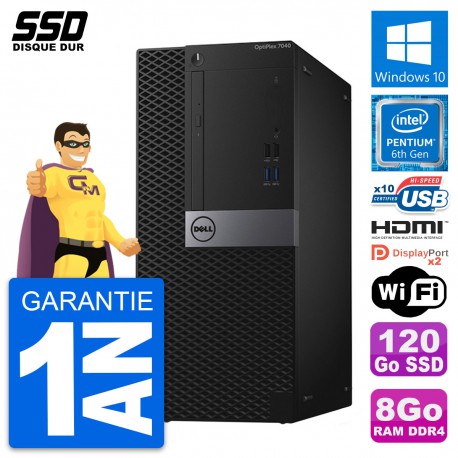 PC Tour Dell OptiPlex 7040 Pentium G4400 RAM 8Go SSD 120Go HDMI Windows 10 Wifi