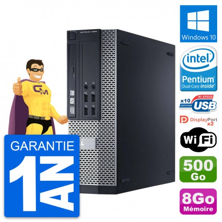 PC Dell 9020 SFF Intel Pentium G3220 RAM 8Go Disque Dur 500Go Windows 10 Wifi