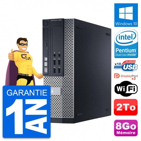 PC Dell 9020 SFF Intel Pentium G3220 RAM 8Go Disque Dur 2To Windows 10 Wifi