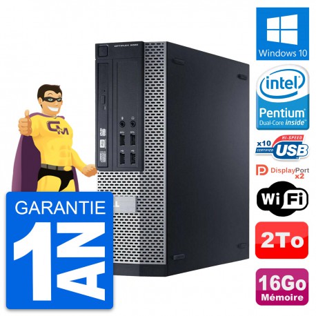 PC Dell 9020 SFF Intel Pentium G3220 RAM 16Go Disque Dur 2To Windows 10 Wifi