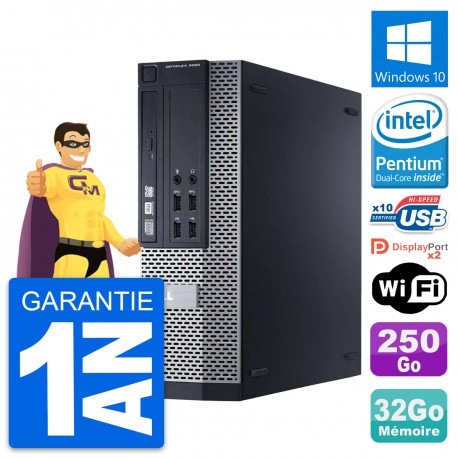 PC Dell 9020 SFF Intel Pentium G3220 RAM 32Go Disque Dur 250Go Windows 10 Wifi