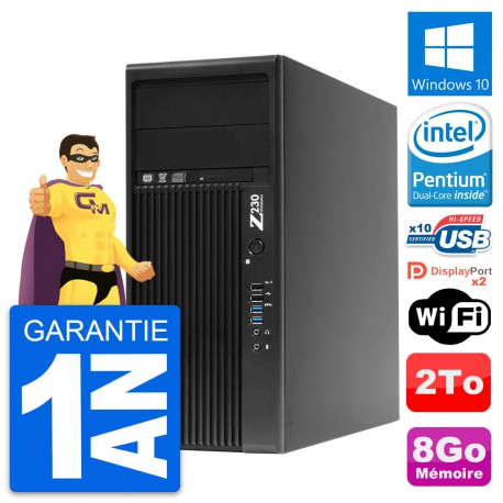 PC Tour HP WorkStation Z230 Intel G3220 RAM 8Go Disque Dur 2To Windows 10 Wifi