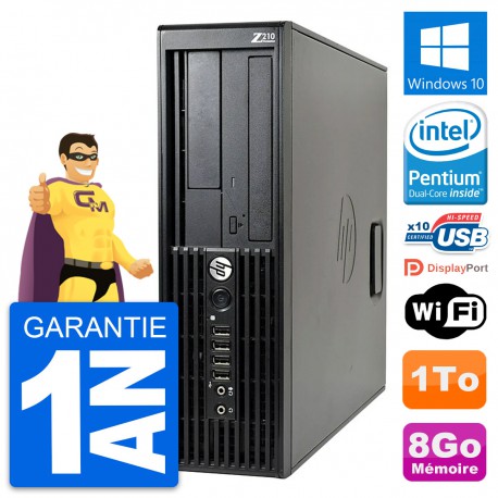 PC HP WorkStation Z210 SFF Pentium G630 RAM 8Go Disque Dur 1To Windows 10 Wifi
