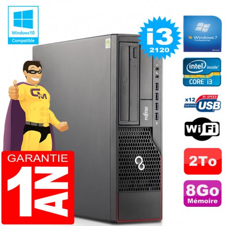 PC Fujitsu Esprimo E700 E90+ SFF Core I3-2120 RAM 8Go Disque 2 To Wifi W7
