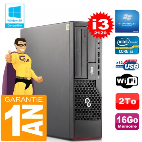PC Fujitsu Esprimo E700 E90+ SFF Core I3-2120 RAM 16Go Disque 2 To Wifi W7