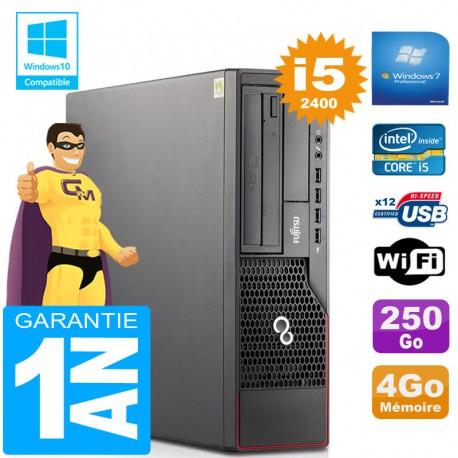 PC Fujitsu Esprimo E700 E90+ SFF Core I5-2400 RAM 4Go Disque 250 Go Wifi W7
