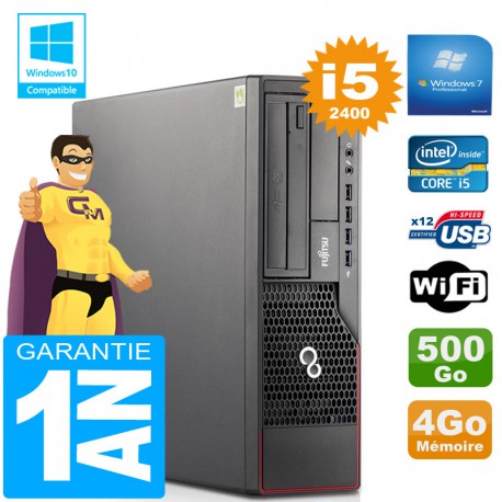 PC Fujitsu Esprimo E700 E90+ SFF Core I5-2400 RAM 4Go Disque 500Go Wifi W7