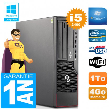 PC Fujitsu Esprimo E700 E90+ SFF Core I5-2400 RAM 4Go Disque 1 To Wifi W7