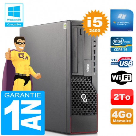 PC Fujitsu Esprimo E700 E90+ SFF Core I5-2400 RAM 4Go Disque 2 To Wifi W7