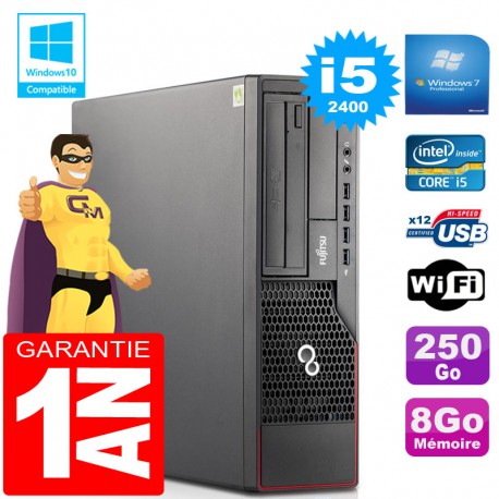 PC Fujitsu Esprimo E700 E90+ SFF Core I5-2400 RAM 8Go Disque 250 Go Wifi W7