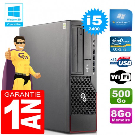 PC Fujitsu Esprimo E700 E90+ SFF Core I5-2400 RAM 8Go Disque 500Go Wifi W7