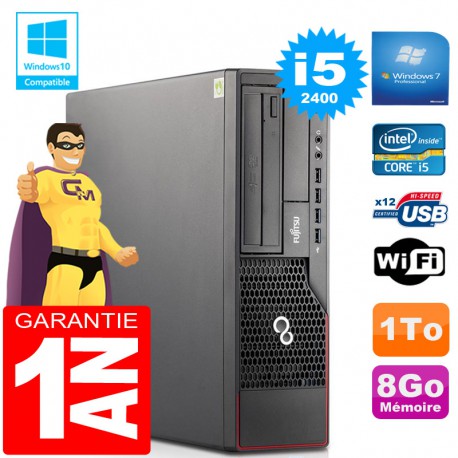 PC Fujitsu Esprimo E700 E90+ SFF Core I5-2400 RAM 8Go Disque 1 To Wifi W7