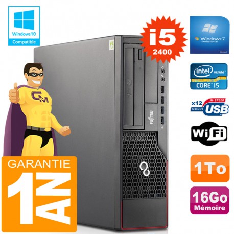 PC Fujitsu Esprimo E700 E90+ SFF Core I5-2400 RAM 16Go Disque 1 To Wifi W7