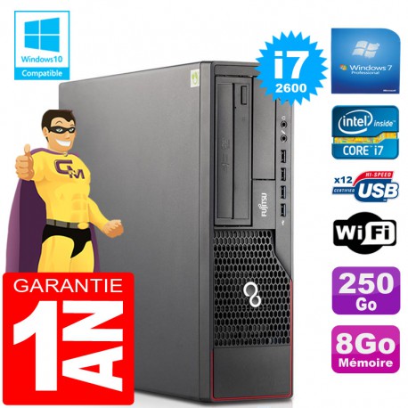 PC Fujitsu Esprimo E700 E90+ SFF Core I7-2600 RAM 8Go Disque 250 Go Wifi W7