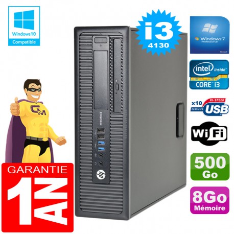 PC HP EliteDesk 800 G1 SFF Core I3-4130 8Go Disque 500 Go Graveur DVD Wifi W7
