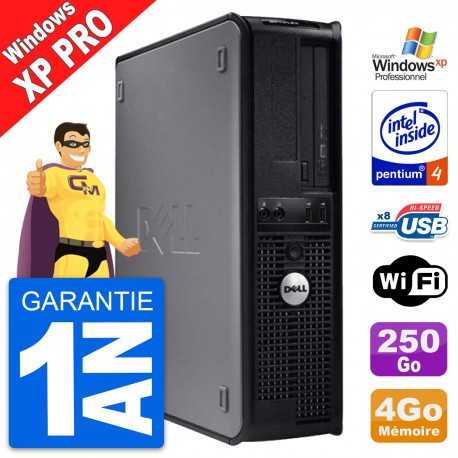 PC Dell OptiPlex GX520 DT Intel Pentium 4 RAM 4Go Disque 250Go Wifi Windows XP