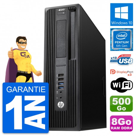 PC HP WorkStation Z240 SFF Intel G4400 RAM 8Go Disque Dur 500Go Windows 10 Wifi