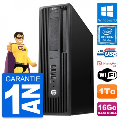 PC HP WorkStation Z240 SFF Intel G4400 RAM 16Go Disque Dur 1To Windows 10 Wifi