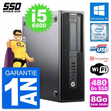 PC HP WorkStation Z240 SFF Intel Core i5-6500 RAM 8Go SSD 480Go Windows 10 Wifi