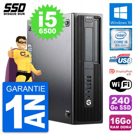PC HP WorkStation Z240 SFF Intel Core i5-6500 RAM 16Go SSD 240Go Windows 10 Wifi