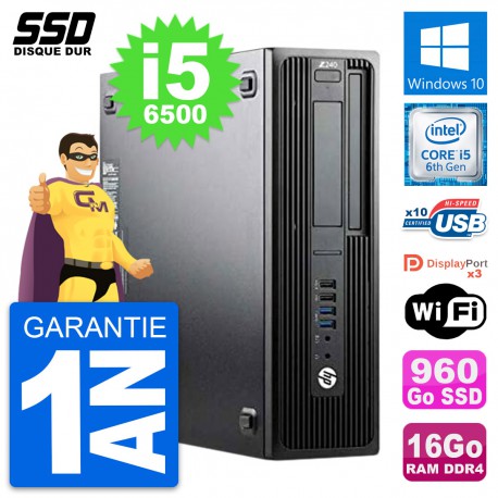 PC HP WorkStation Z240 SFF Intel Core i5-6500 RAM 16Go SSD 960Go Windows 10 Wifi