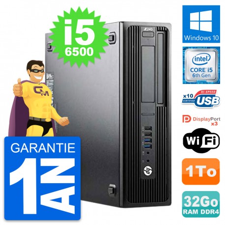 PC HP WorkStation Z240 SFF Intel i5-6500 RAM 32Go Disque 1To Windows 10 Wifi