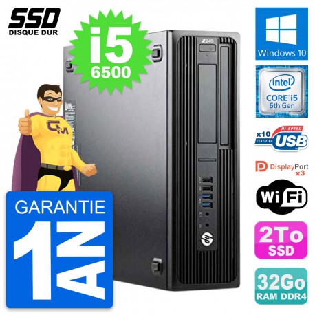 PC HP WorkStation Z240 SFF Intel Core i5-6500 RAM 32Go SSD 2To Windows 10 Wifi