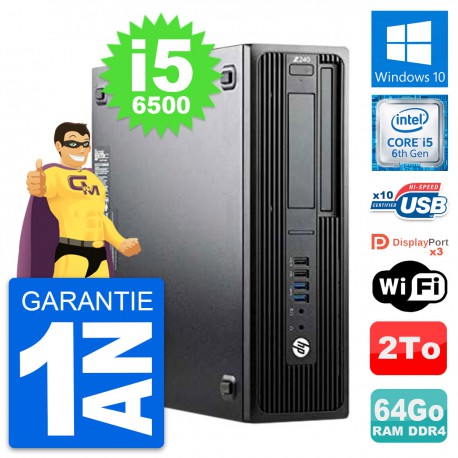 PC HP WorkStation Z240 SFF Intel i5-6500 RAM 64Go Disque Dur 2To Windows 10 Wifi