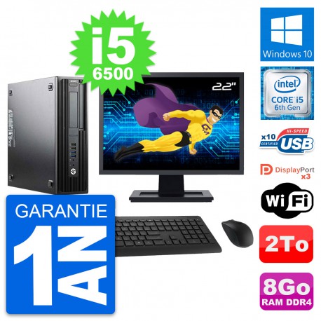 PC HP WorkStation Z240 SFF Ecran 22" i5-6500 RAM 8Go Disque 2To Windows 10 Wifi