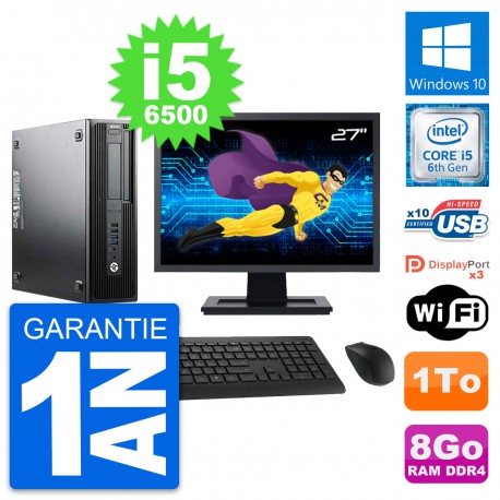 PC HP WorkStation Z240 SFF Ecran 27" i5-6500 RAM 8Go Disque 1To Windows 10 Wifi