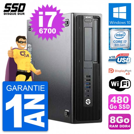PC HP WorkStation Z240 SFF Intel Core i7-6700 RAM 8Go SSD 480Go Windows 10 Wifi