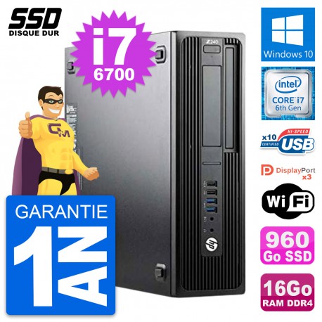PC HP WorkStation Z240 SFF Intel Core i7-6700 RAM 16Go SSD 960Go Windows 10 Wifi