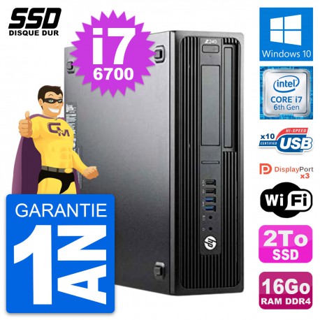 PC HP WorkStation Z240 SFF Intel Core i7-6700 RAM 16Go SSD 2To Windows 10 Wifi