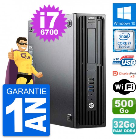 PC HP WorkStation Z240 SFF Intel i7-6700 RAM 32Go Disque 500Go Windows 10 Wifi
