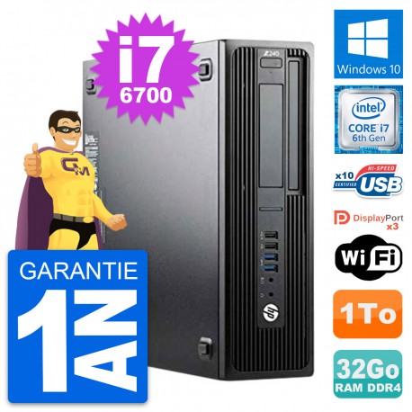 PC HP WorkStation Z240 SFF Intel i7-6700 RAM 32Go Disque 1To Windows 10 Wifi