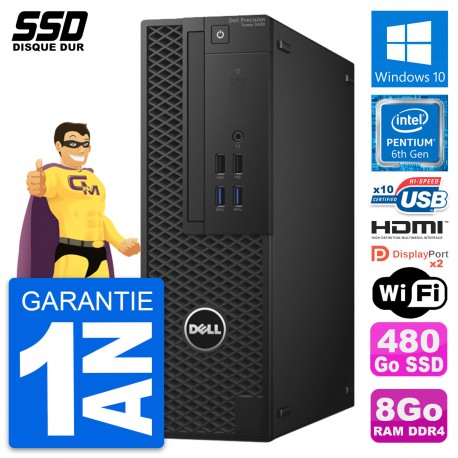 PC Dell Precision T3420 SFF Pentium G4400 RAM 8Go SSD 480Go HDMI Windows 10 Wifi