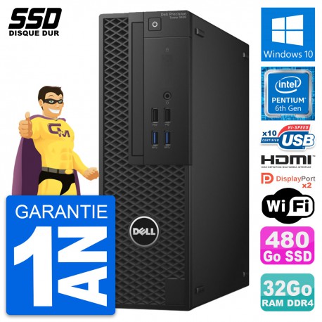 PC Dell Precision T3420 SFF Intel G4400 RAM 32Go SSD 480Go HDMI Windows 10 Wifi